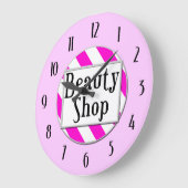 Beauty Shop Pink White Retro Wall klok (Hoek)