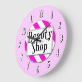 Beauty Shop Pink White Retro Wall klok (Hoek)