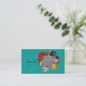  Beauty Shop Shabby Rozen Stylist Card Visitekaartje (Staand voorkant)