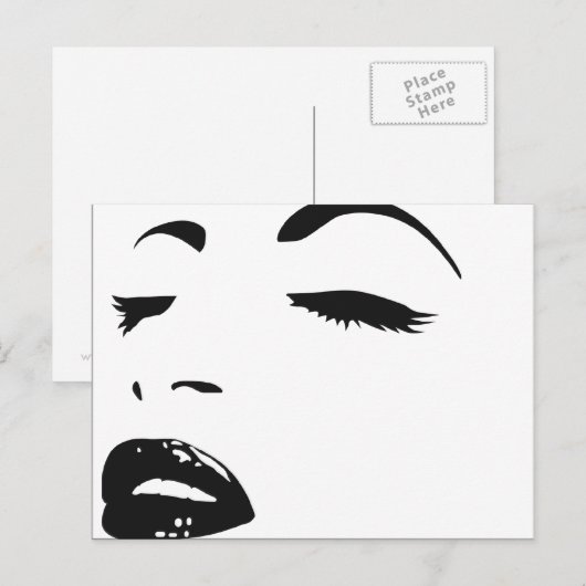 Beauty silhouet (groter) briefkaart (Voorkant / Achterkant)