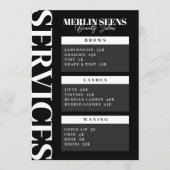 Beauty Skincare Salon Treatment Menu Design Black (Voorkant)