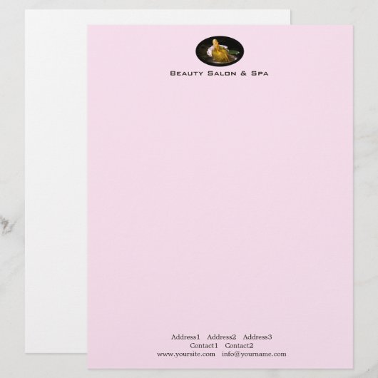 Beauty Spa 1 - Letterhead Gepersonaliseerd Briefhoofd (Voorkant / Achterkant)