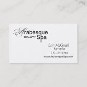 Beauty Spa Arabesque Hair Stylist Visitekaartje (Achterkant)