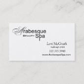 Beauty Spa Arabesque Makeup Artist Visitekaartje (Achterkant)