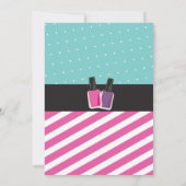 Beauty Spa Birthday Party Pamper Mani Pedi Invite Kaart (Achterkant)