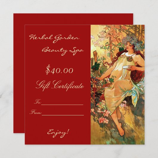 Beauty Spa Cadeaubonnen (Voorkant / Achterkant)