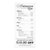 Beauty Spa Coupon Menu (Achterkant)