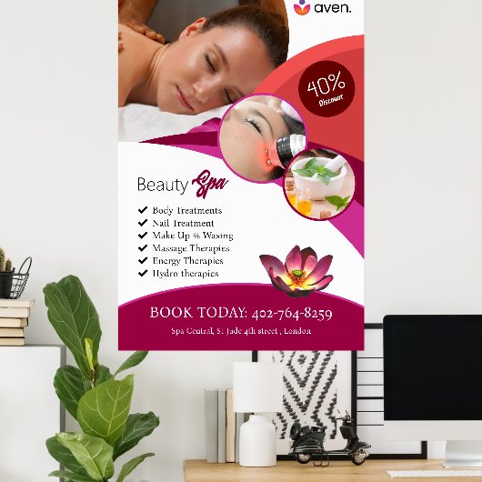 Beauty Spa Custom Poster (Thuiskantoor)