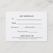 Beauty spa - Een cadeau voor je Kortingskaartje (Achterkant)