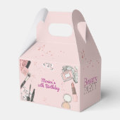 Beauty spa girly stoffig roos verjaardagsfeestje bedankdoosjes (Achterkant)