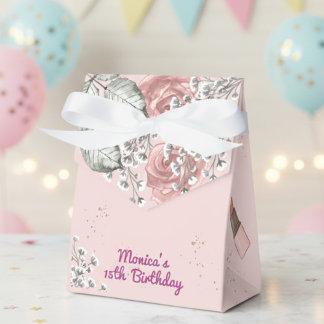 Beauty spa girly stoffig roos verjaardagsfeestje bedankdoosjes