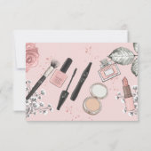 Beauty spa girly stoffig roos verjaardagsfeestje bedankkaart (Achterkant)