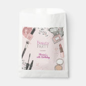 Beauty spa girly stoffig roos verjaardagsfeestje bedankzakje (Voorkant)