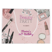 Beauty spa girly stoffig roos verjaardagsfeestje groot cadeauzakje (Achterkant)