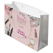 Beauty spa girly stoffig roos verjaardagsfeestje groot cadeauzakje (Achterkant Gekanteld)