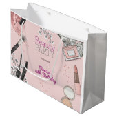Beauty spa girly stoffig roos verjaardagsfeestje groot cadeauzakje (Voorkant Gekanteld)