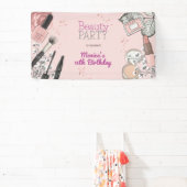 Beauty spa girly stoffig roos verjaardagsfeestje spandoek (Insitu)