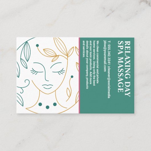 Beauty Spa Lijntekening | Cosmetica Visitekaartje (Voorkant)