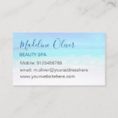 Beauty Spa Ocean Beach Zee Blauw Stijlvol Visitekaartje (Achterkant)