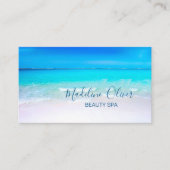 Beauty Spa Ocean Beach Zee Blauw Stijlvol Visitekaartje (Voorkant)