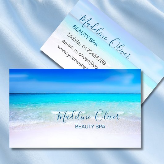 Beauty Spa Ocean Beach Zee Blauw Stijlvol Visitekaartje
