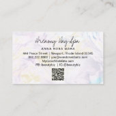 *~* Beauty Spa QR Abstract Rainbow Gold Visitekaartje (Achterkant)
