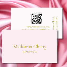 Beauty Spa QR Code Eenvoudig Roze Stijlvol Visitekaartje