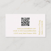 Beauty Spa QR Code Eenvoudig Roze Stijlvol Visitekaartje (Achterkant)