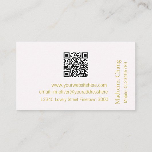 Beauty Spa QR Code Eenvoudig Roze Stijlvol Visitekaartje (Achterkant)