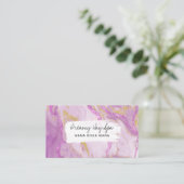 *~* Beauty Spa QR Gold Pink Glitter Marble Visitekaartje (Staand voorkant)