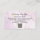 *~* Beauty Spa QR Gold Pink Glitter Marble Visitekaartje (Achterkant)