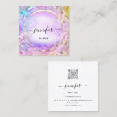 Beauty SPA Winkel Verf Roze Floral QR Code Logo Vierkante Visitekaartje (Voorkant / Achterkant)