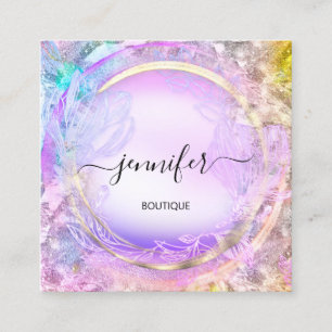 Beauty SPA Winkel Verf Roze Floral QR Code Logo Vierkante Visitekaartje