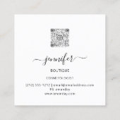Beauty SPA Winkel Verf Roze Floral QR Code Logo Vierkante Visitekaartje (Achterkant)