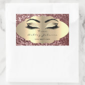 Beauty Spark Glitter Roos Gold Lash Eyes Square Rechthoekige Sticker (Tas)