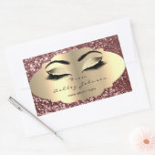 Beauty Spark Glitter Roos Gold Lash Eyes Square Rechthoekige Sticker (Envelop)