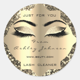 Beauty Sparkl Glitter Champaigne Gold Lash Cleaner Ronde Sticker