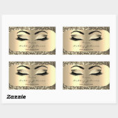 Beauty Sparkly Glitter Gold Lash-ogen van adres Rechthoekige Sticker (Vel)