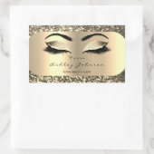 Beauty Sparkly Glitter Gold Lash-ogen van adres Rechthoekige Sticker (Tas)