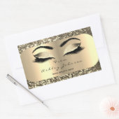 Beauty Sparkly Glitter Gold Lash-ogen van adres Rechthoekige Sticker (Envelop)