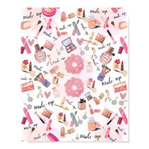"Beauty Station" Make-up Illustratie Wandkunst