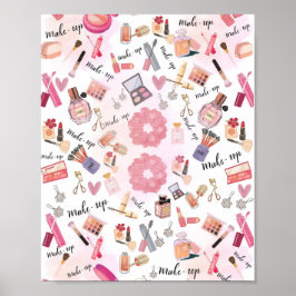 "Beauty Station" Make-up Illustratie Wandkunst Poster