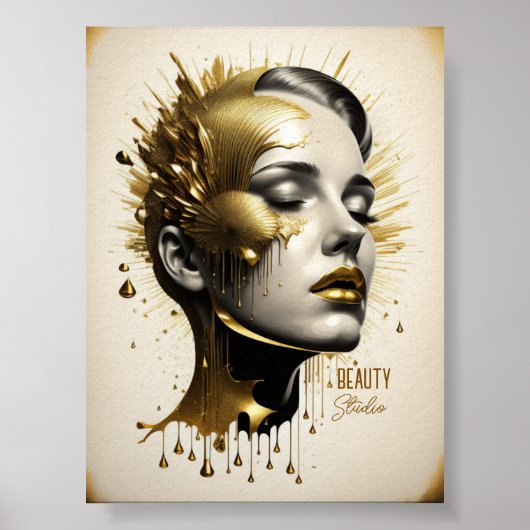 Beauty studio bewerkbare commercial poster (Voorkant)