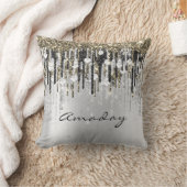 Beauty Studio Hairdresser Makeup Grey Gold Diamond Kussen (Deken)