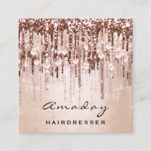 Beauty Studio Hairdresser Makeup Roos Drip Diamond Vierkante Visitekaartje