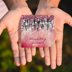 Beauty Studio Hairdresser Makeup Silver Roos Drift Vierkante Visitekaartje