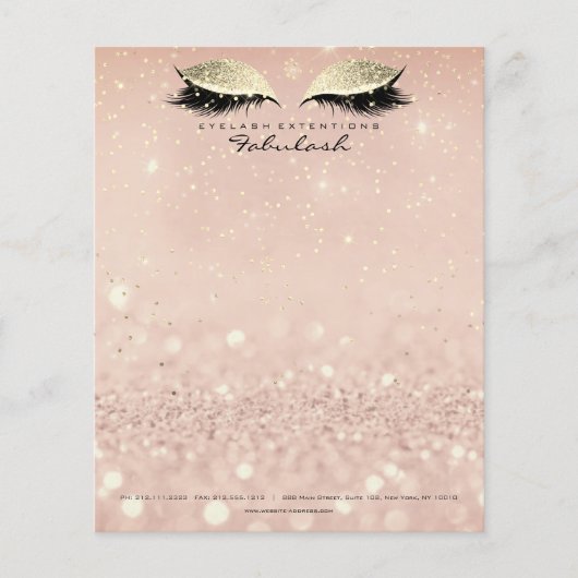 Beauty Studio Lashes Make-up Stylist Gold Blush Flyer (Voorkant)