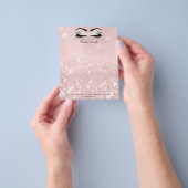 Beauty Studio Lashes Make-up Stylist Grijs Roze Flyer (Hand)