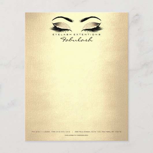 Beauty Studio Lashes Makeup Stijlvol Gold Flyer (Voorkant)