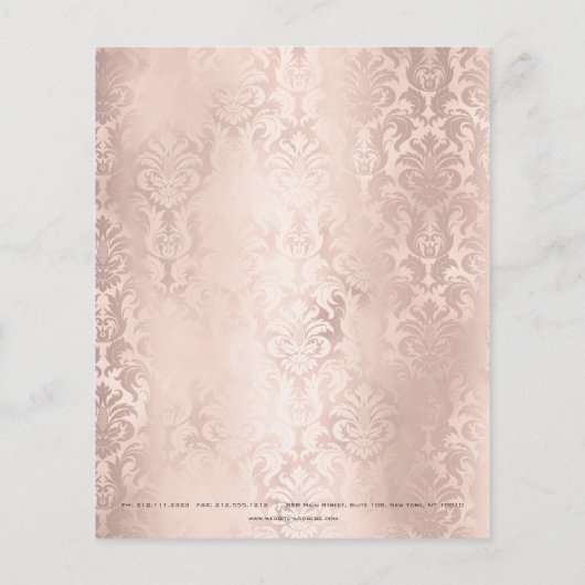 Beauty Studio Lashes Makeup Stylist Damask Roze Flyer (Achterkant)